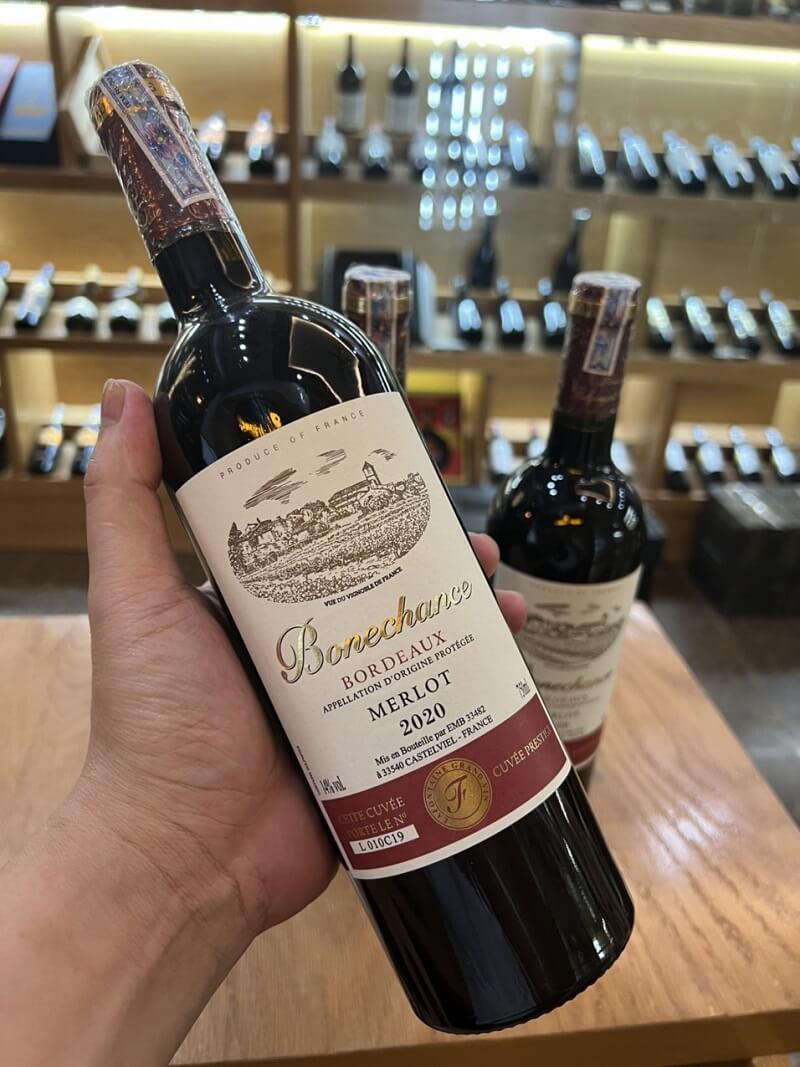ruou vang ngon gia duoi 500k Bonechance Merlot