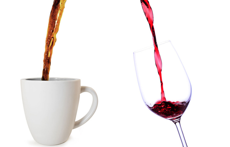 Rượu vang không nên uống với cà phê