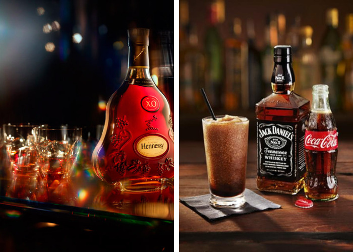 Hennessy Cognac X.O và Jack Daniel's Whisky