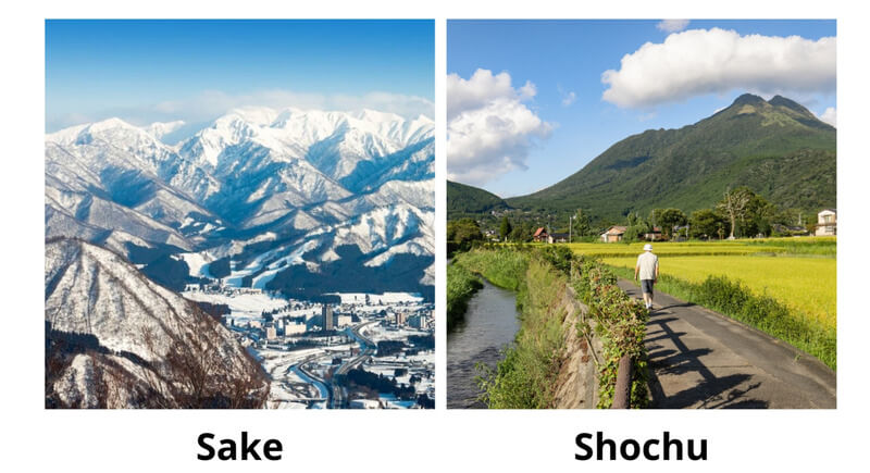Vùng khí hậu sản xuất Sake và Shochu