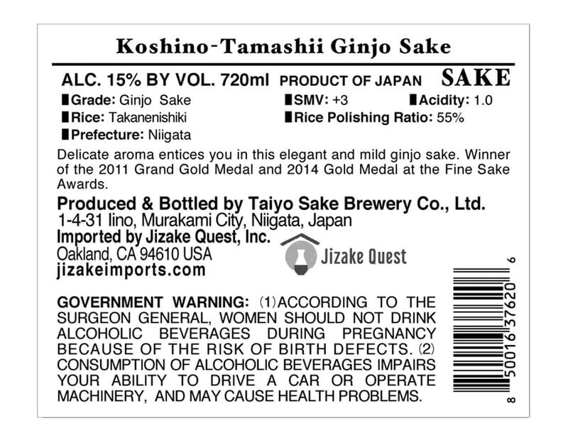 Thông số SMV và nồng độ Axit trên nhãn rượu Sake