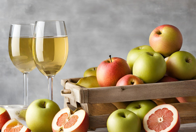 Rượu vang trắng kết hợp cùng bưởi, lê, táo