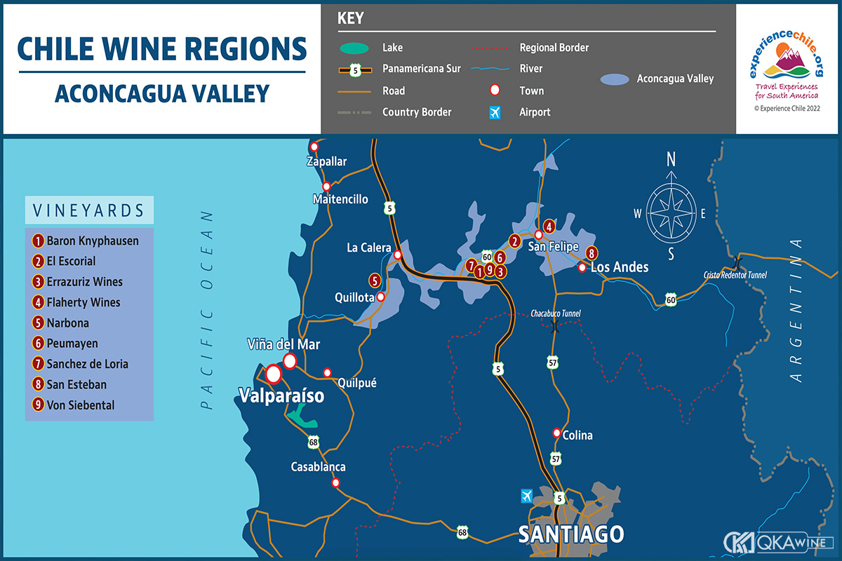 Các tiểu vùng của thung lũng Aconcagua