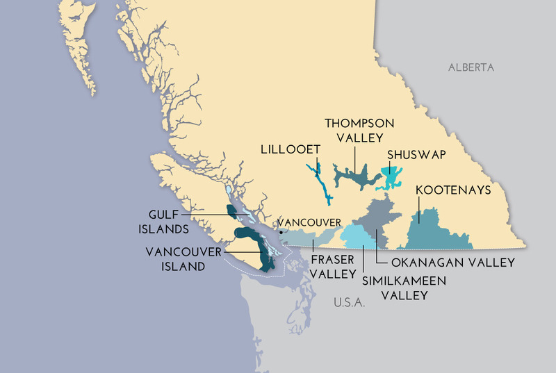 Vùng sản xuất rượu vang Canada British Columbia