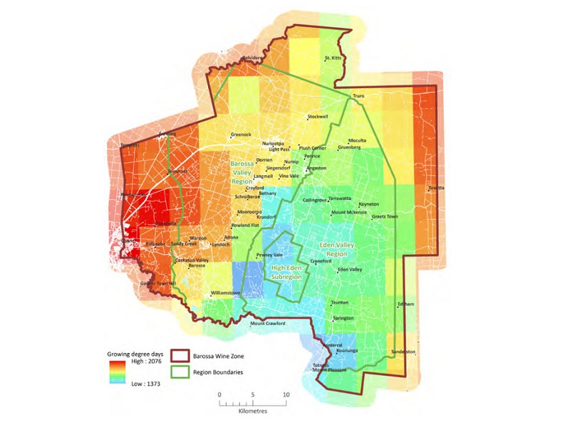 Ví trí địa lý vùng làm vang Barossa - Úc