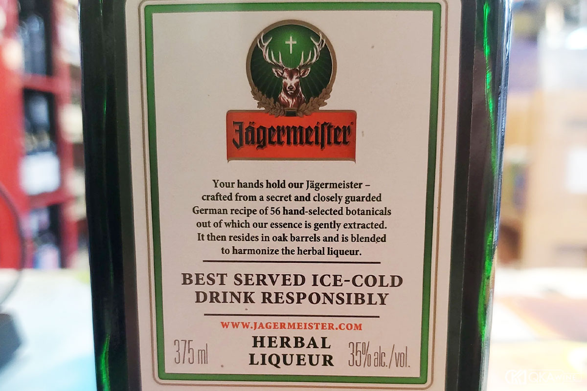 Đối chiếu dung tích và nồng độ Jagermeister