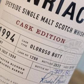 Cask number trên nhãn chai Whisky