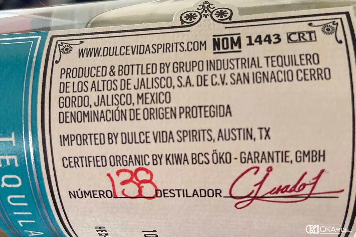 Các thuật ngữ trên nhãn Tequila