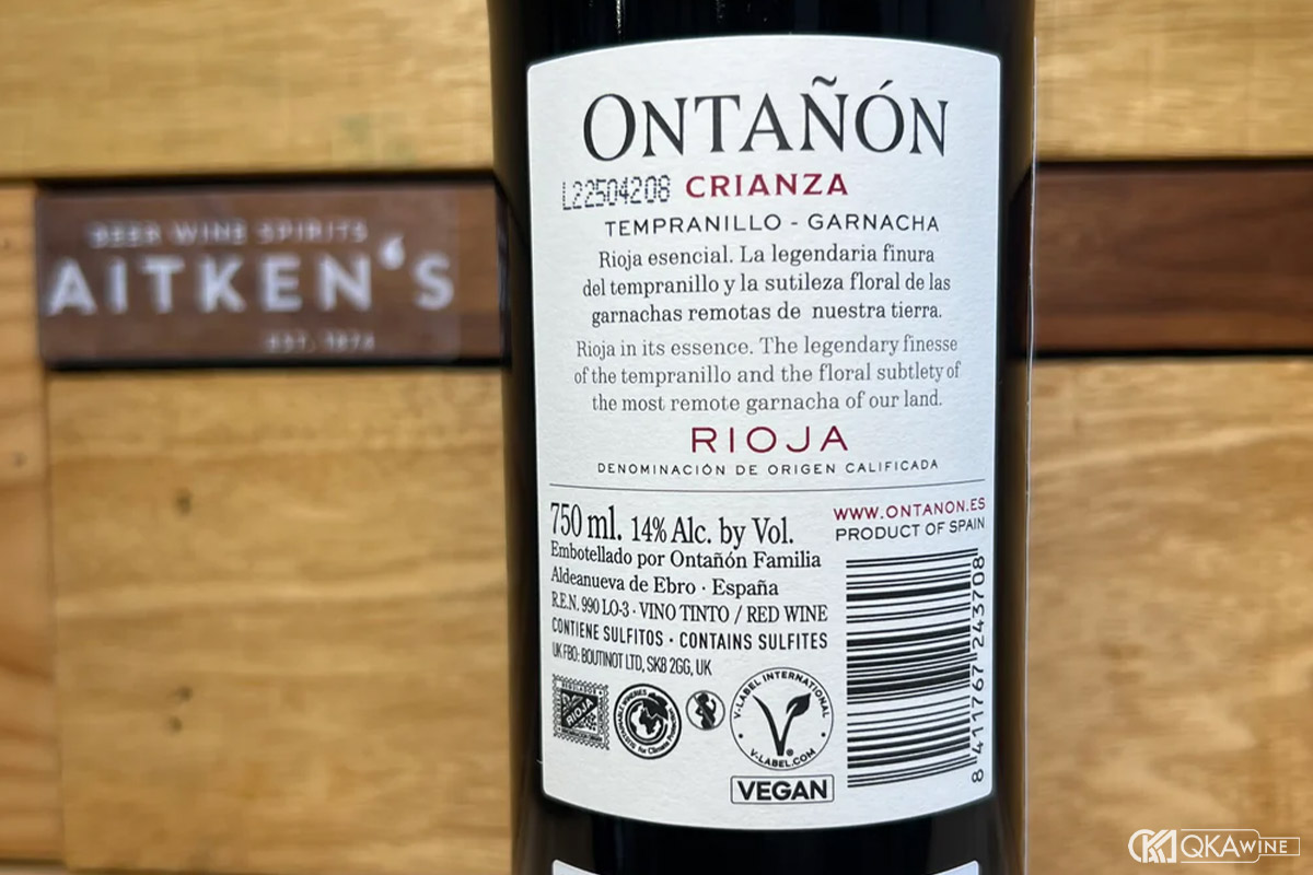Cách đọc nhãn chai Crianza Rioja