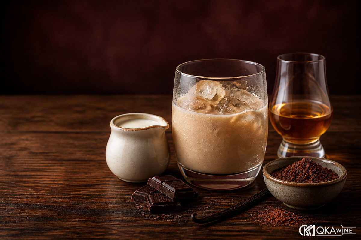 Baileys Irish Cream rót trên đá với chocolate và kem