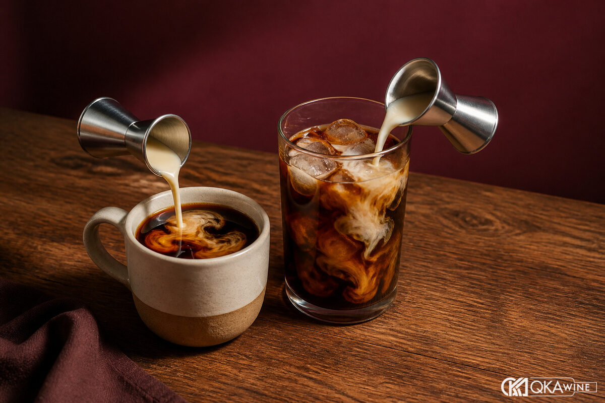 Baileys được đong vào cà phê nóng và cà phê đá