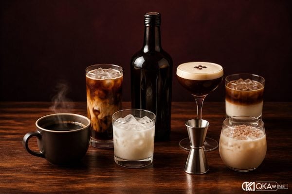 Ly Baileys pha cà phê và cocktail kem trên quầy bar