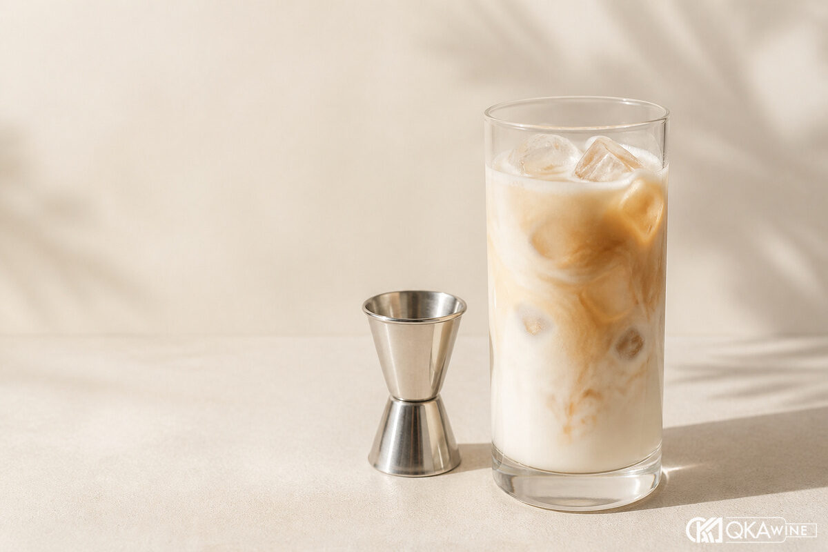 Baileys và sữa lạnh trong ly cao có đá