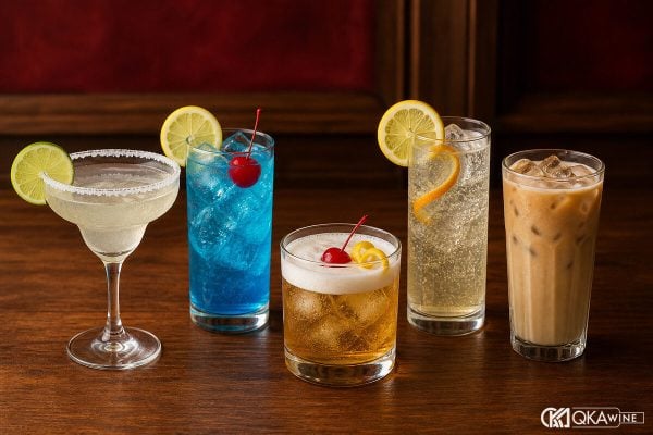 Bốn chai Giffard Triple Sec Amaretto syrup và Blue Curaçao