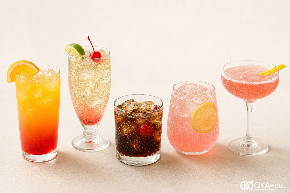 Tequila Sunrise Shirley Temple Roy Rogers Pink Lemonade và Gin Fizz