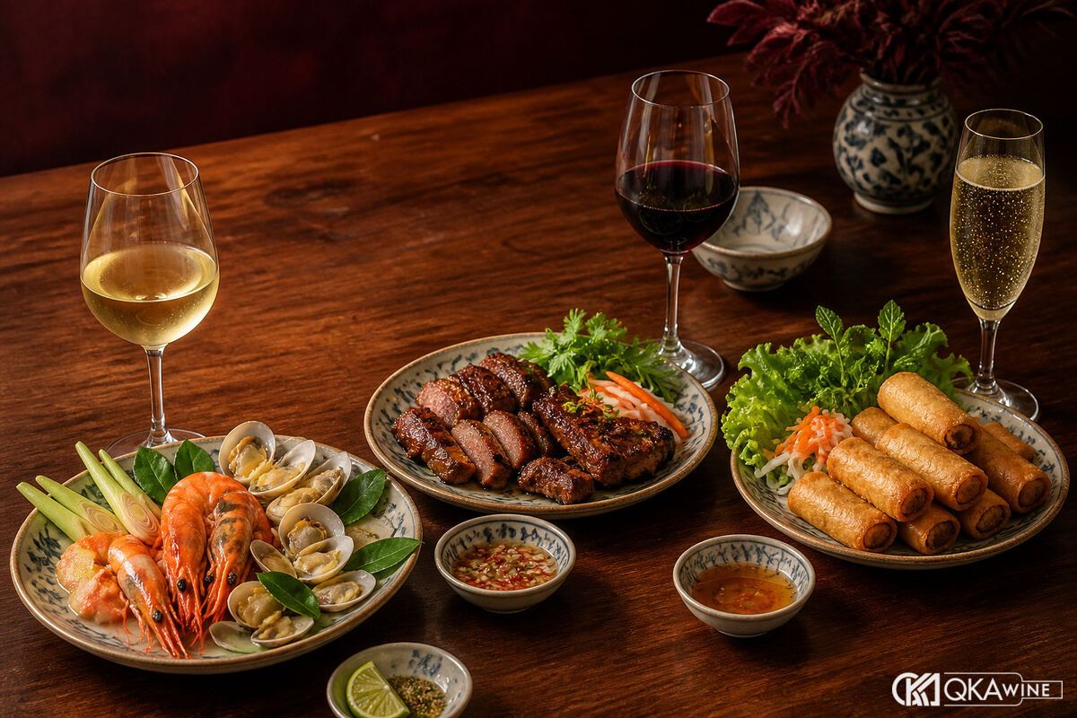 Phối đỏ–trắng theo món và gu