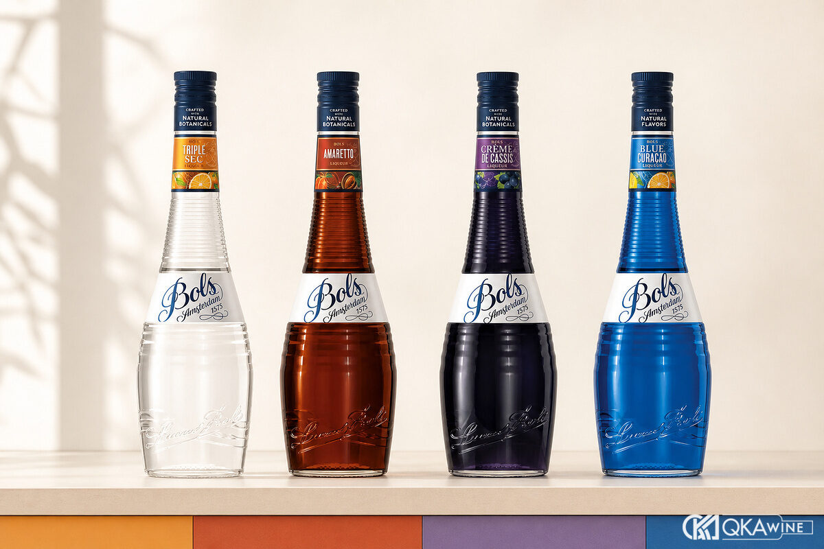 Mười chai Bols Triple Sec Grenadine Butterscotch Amaretto Cacao Cassis và cam