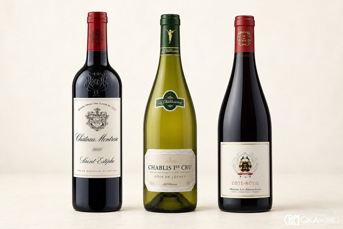 Ba chai đại diện Bordeaux, Burgundy và Rhône