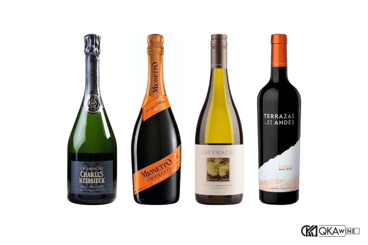 Champagne Charles Heidsieck Brut Réserve, Mionetto Prosecco, Greywacke Sauvignon Blanc và Terrazas Reserva Malbec tại QKAWine