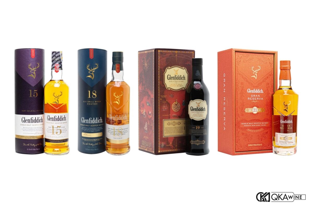 Glenfiddich 15 năm, 18 năm, 19 Red Wine Cask và 21 năm tại QKAWine