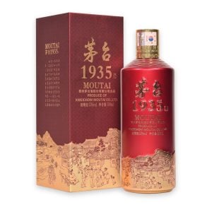 Chai đỏ mờ Mao Đài 1935 Đỏ dập nổi cảnh phố cổ cạnh hộp đỏ đô