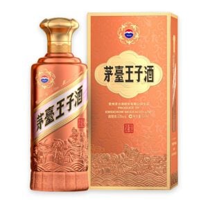 Chai đồng hồng phù điêu Mao Đài Hoàng Tử Classic cạnh hộp cam đồng