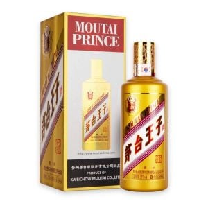 Chai phủ vàng kim Mao Đài Hoàng Tử Vàng cạnh hộp vàng Moutai Prince