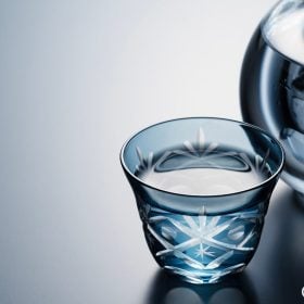 Ly rượu shochu thuỷ tinh cắt cạnh bình thuỷ tinh kiểu Nhật